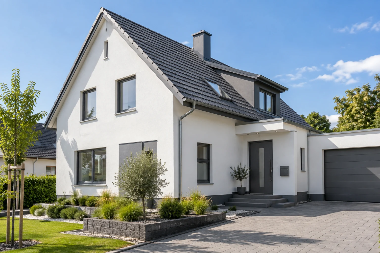 KI-generierte Inspiration einer gepflegten Hausfassade